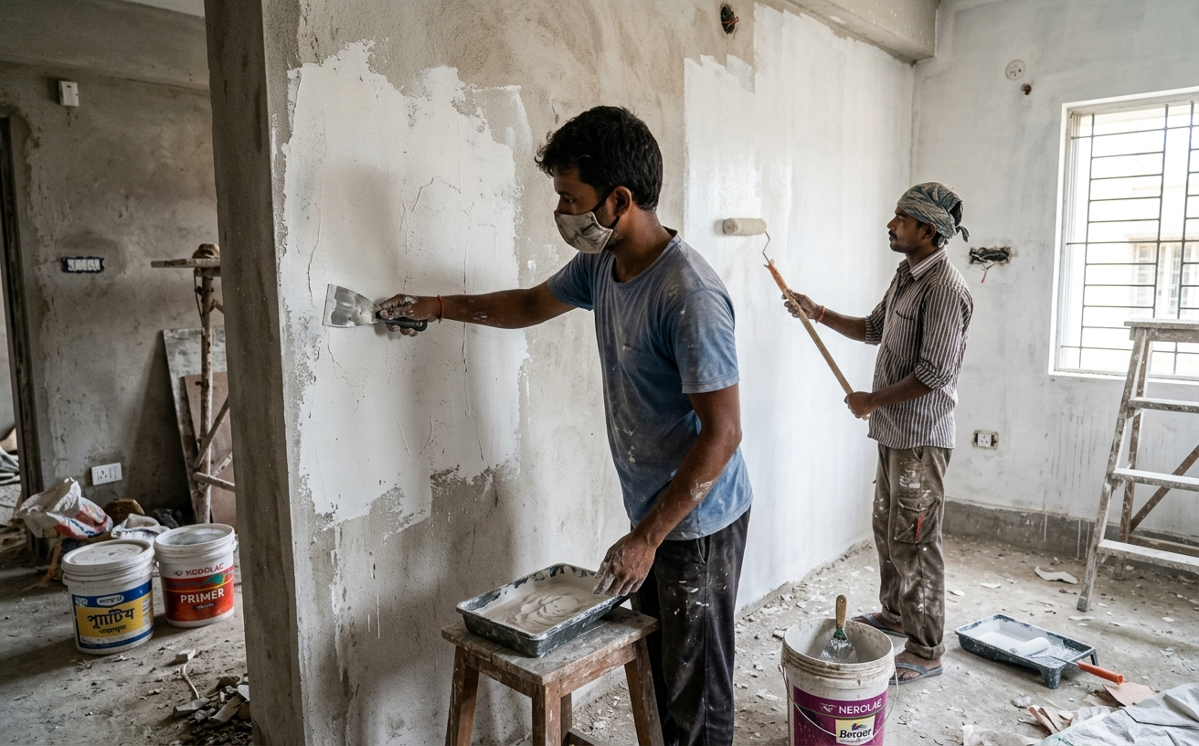 Wall Putty and Primer Application Service
